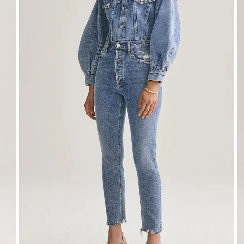 AGOLDE - Nico High Rise Slim Fit Jeans in Rooted Size 24